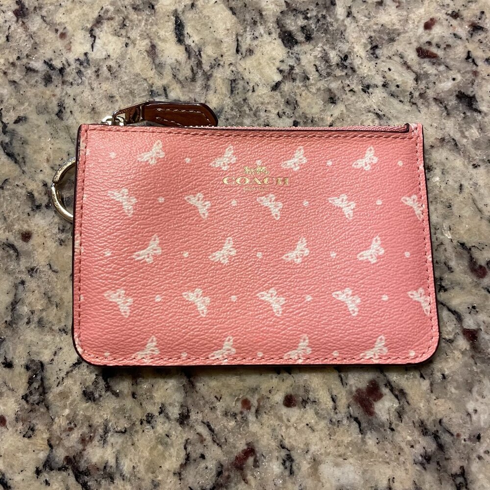 Coach Butterfly Dot Key Coin Pouch